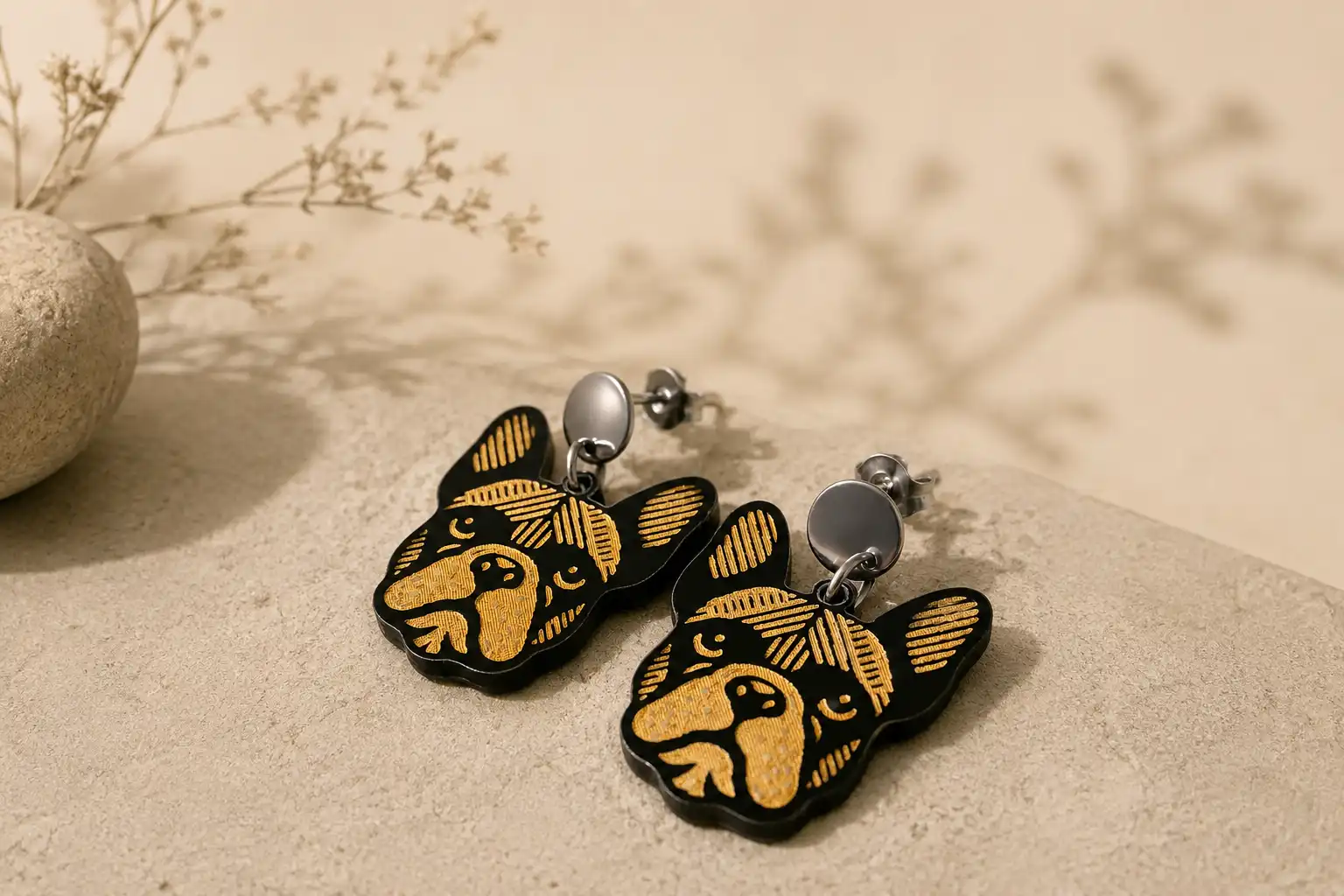 Imagen Aretes bulldog Frances